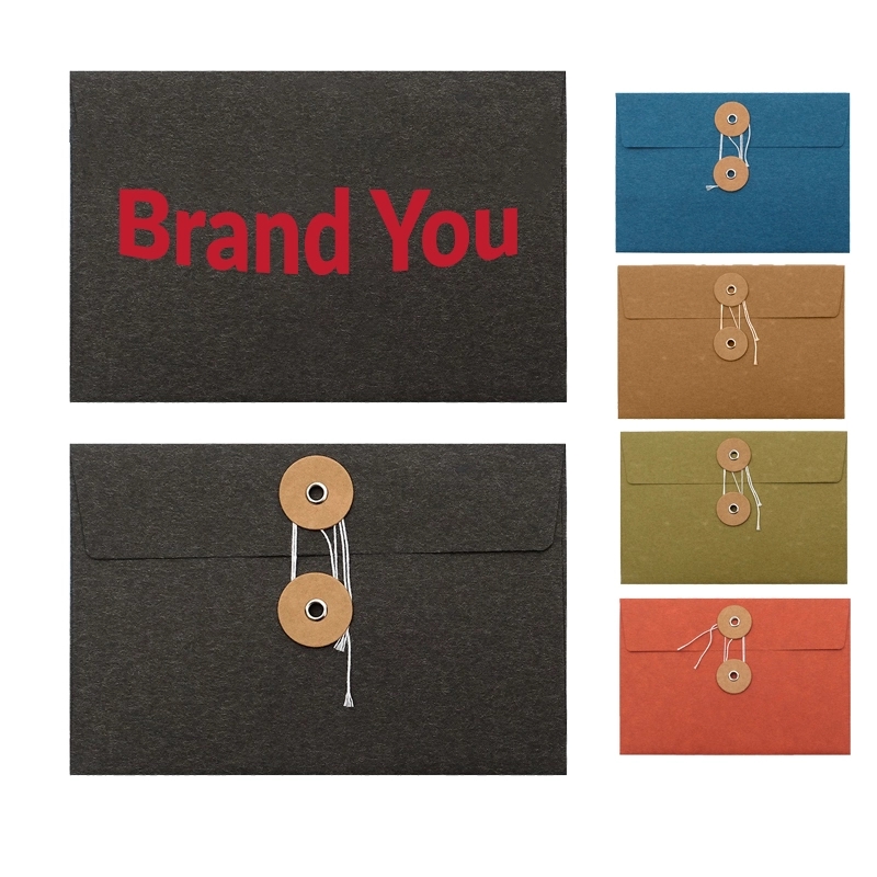 Vintage Colored Kraft Paper Envelopes w/ String Closure