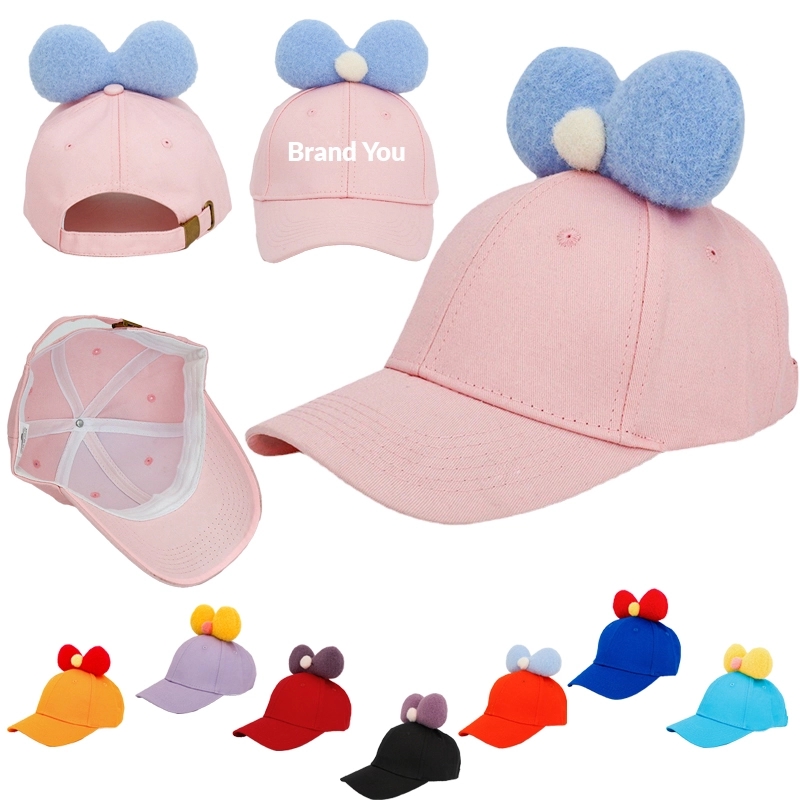 Kids Baseball Cap with Ears Bow