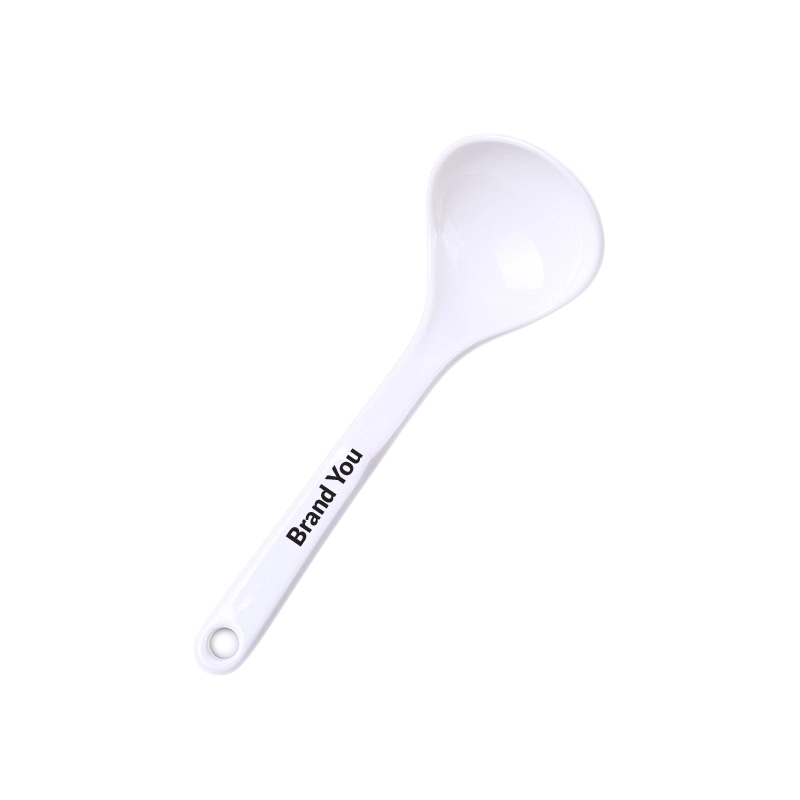 8" White Melamine Basting Spoon