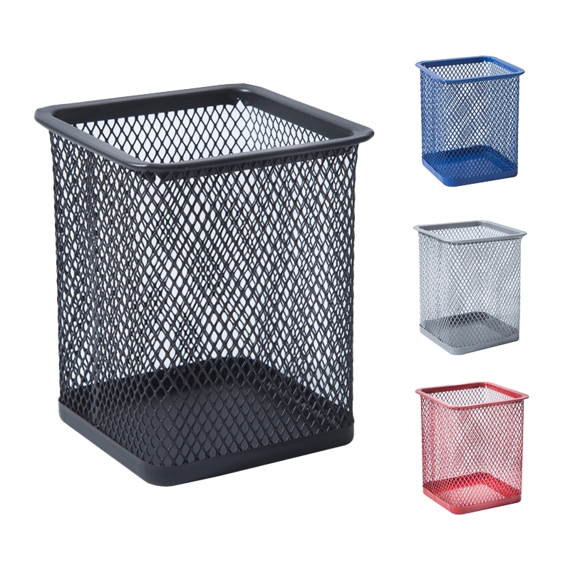 Metal Square Mesh Pencil Holder