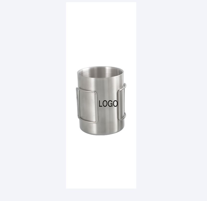 13.OZ Stainless Steel Folding Handle Cup with Lid