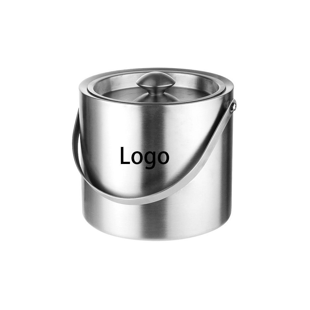 3L Stainless Steel Portable Ice Bucket with Silicone Seal