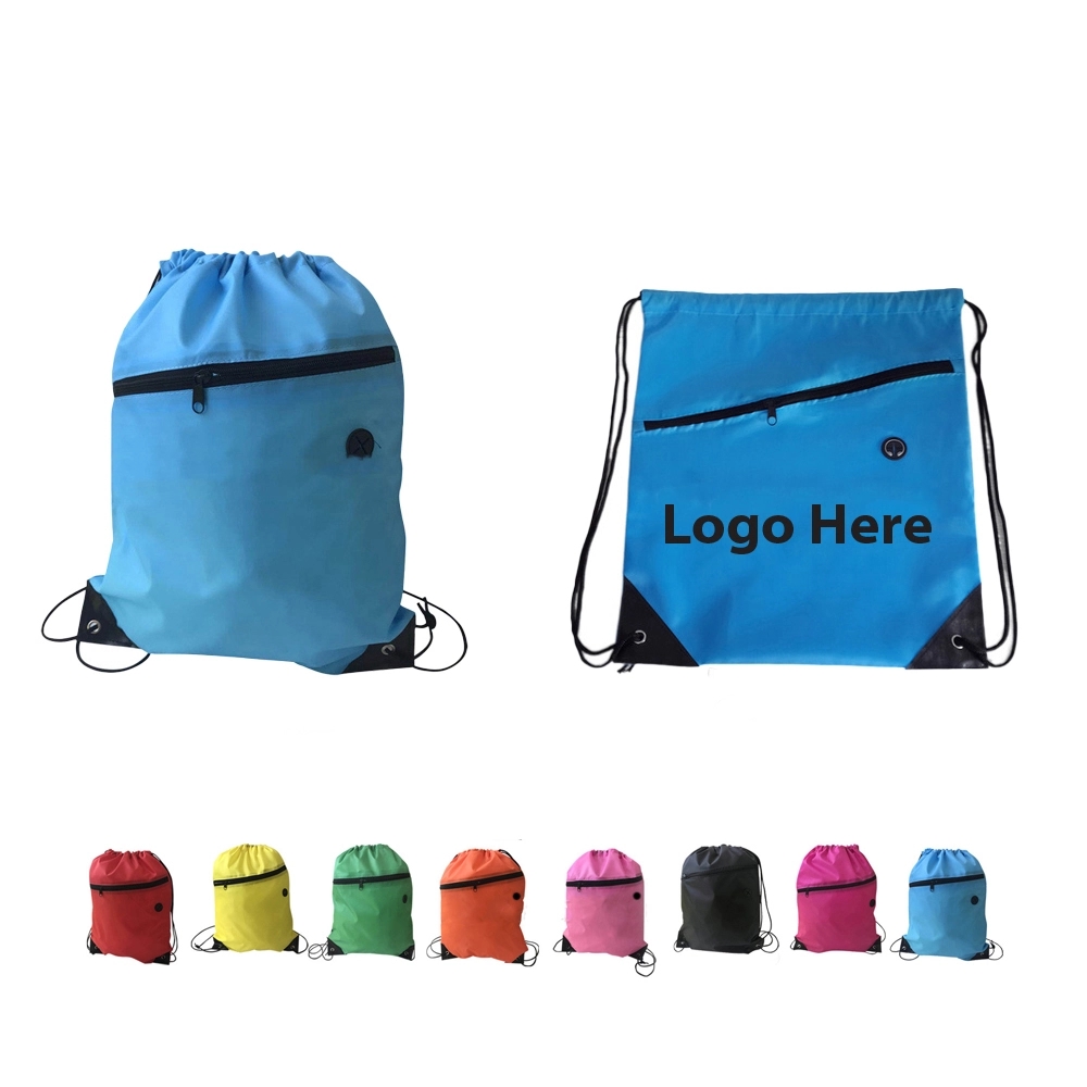 Outdoor Sports Drawstring Bag w/ Headphone Port