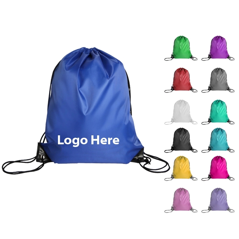 Nylon Drawstring Backpack w/ Double Shoulder Straps