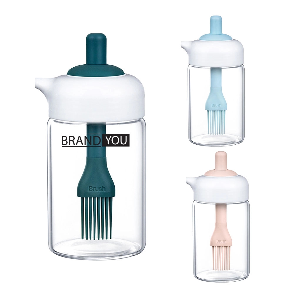 Press-Controlled 2-in-1 Glass Oil Brush Bottle For Grilling