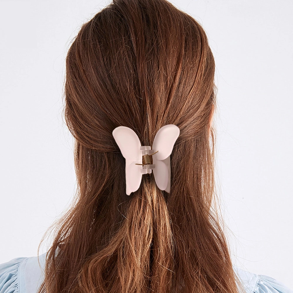 Elegant Frosted Butterfly Hair Clip in Candy Colors