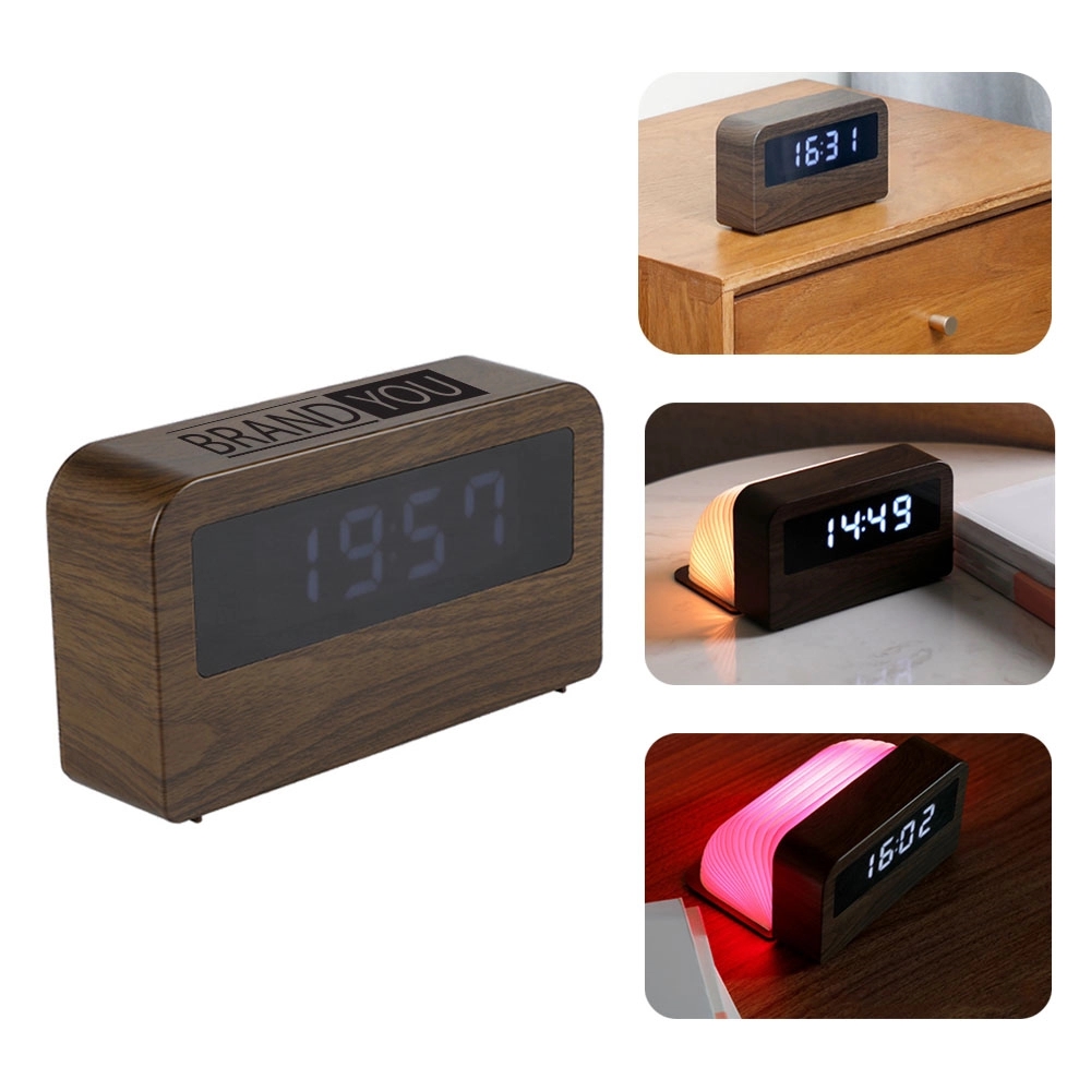 Refined Desktop Clock with Book Design & Ambient Light