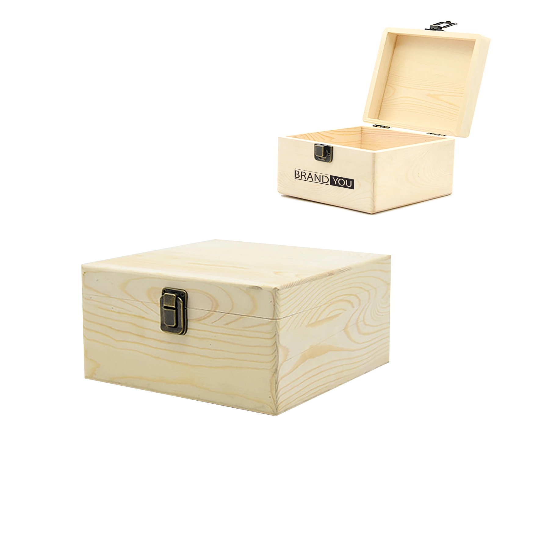 Solid Square Wood Souvenir Gift Retro Candy Storage Box