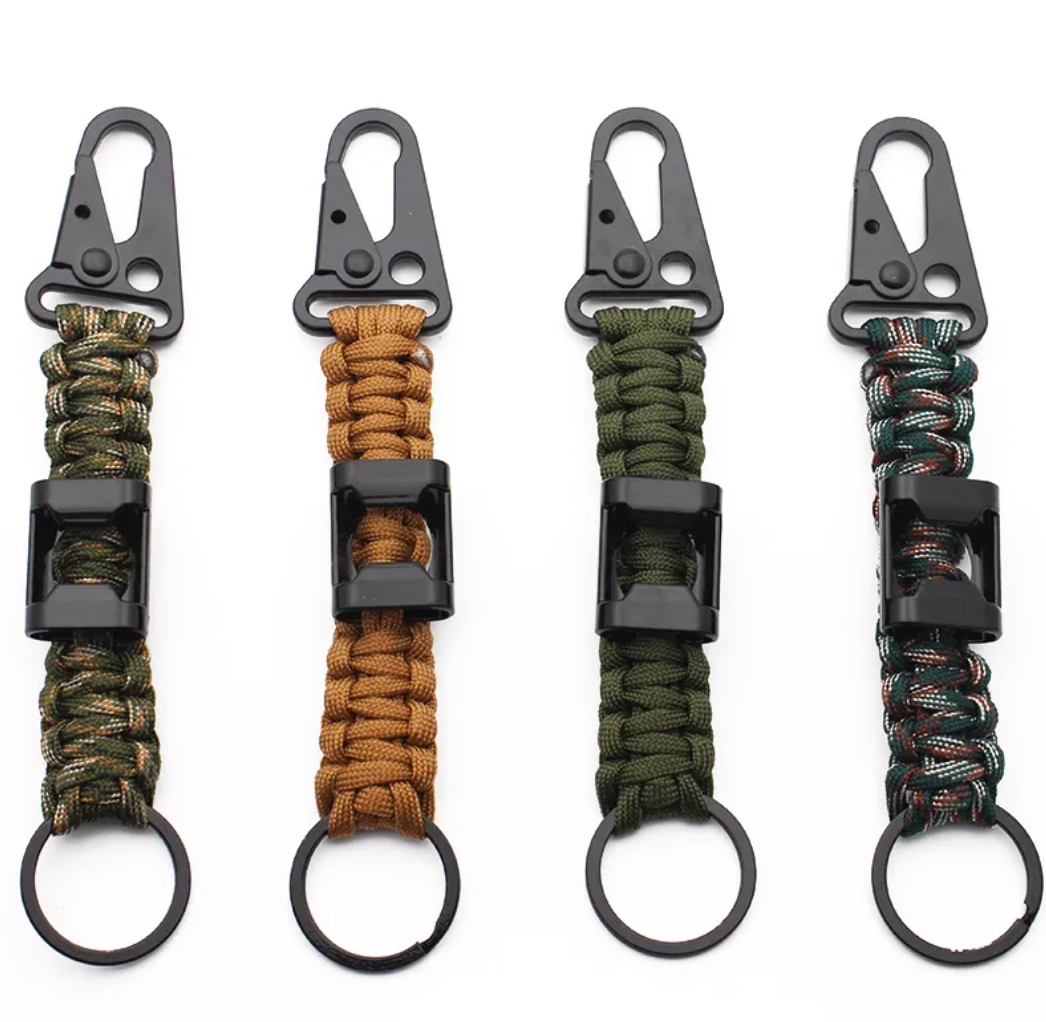 Outdoor Survival Paracord Carabiner Keychain