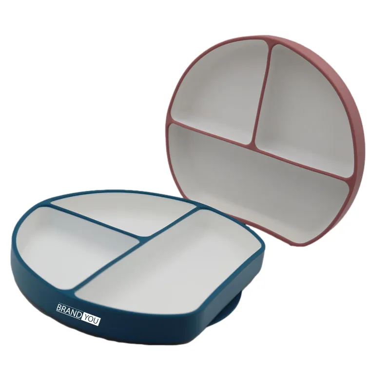 3 Divided Unbreakable Dual Tone Silicone Baby Plates