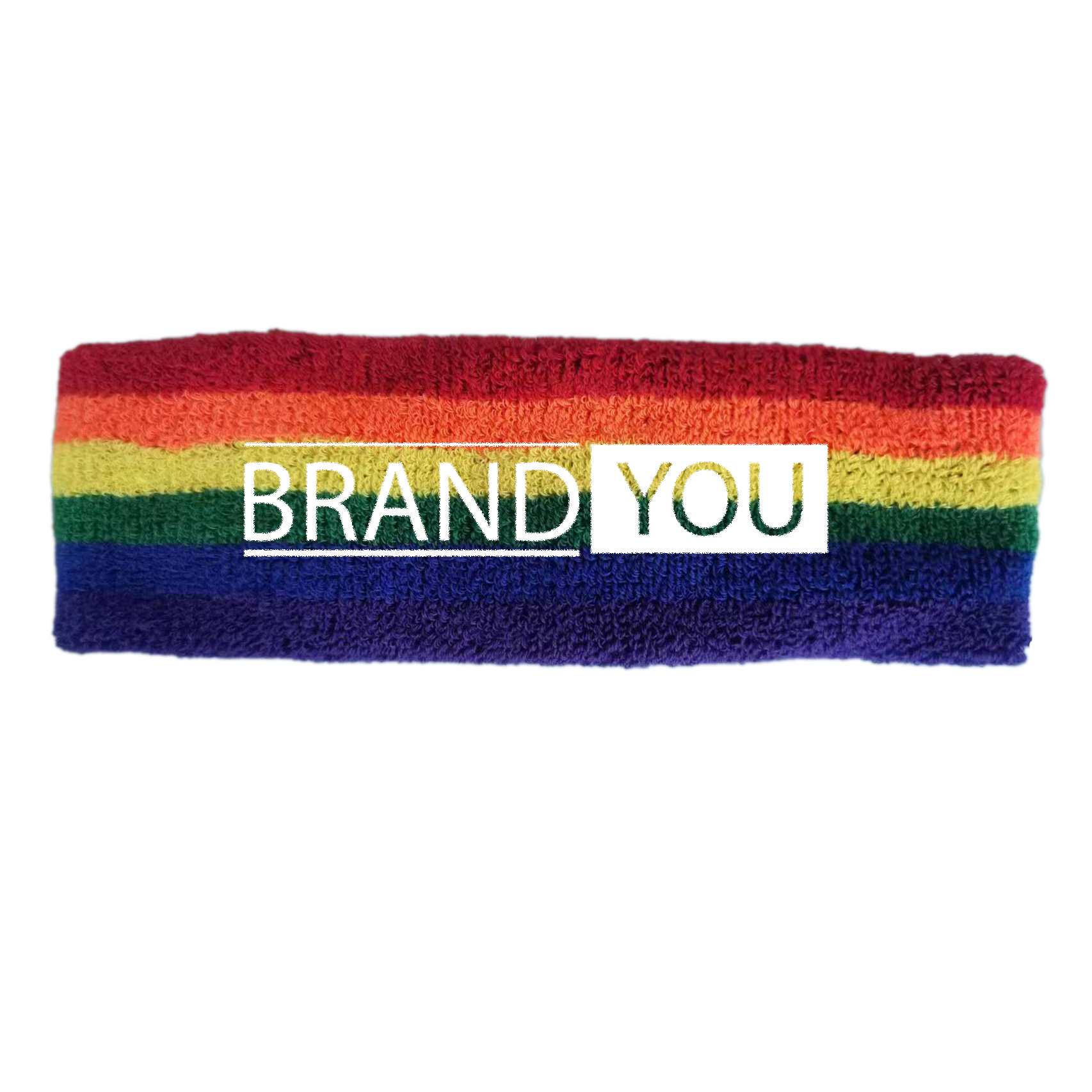 Cotton Rainbow Striped Sports Sweatband Headband