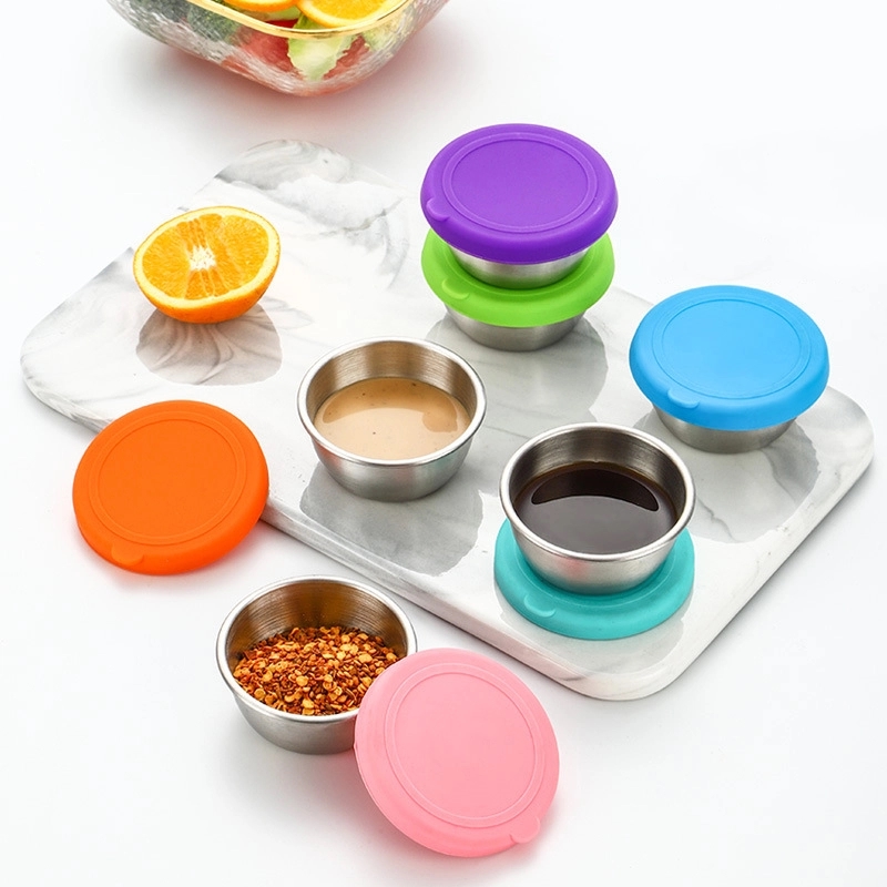 50ml Stainless Steel Sauce Cup with Silicone Lid