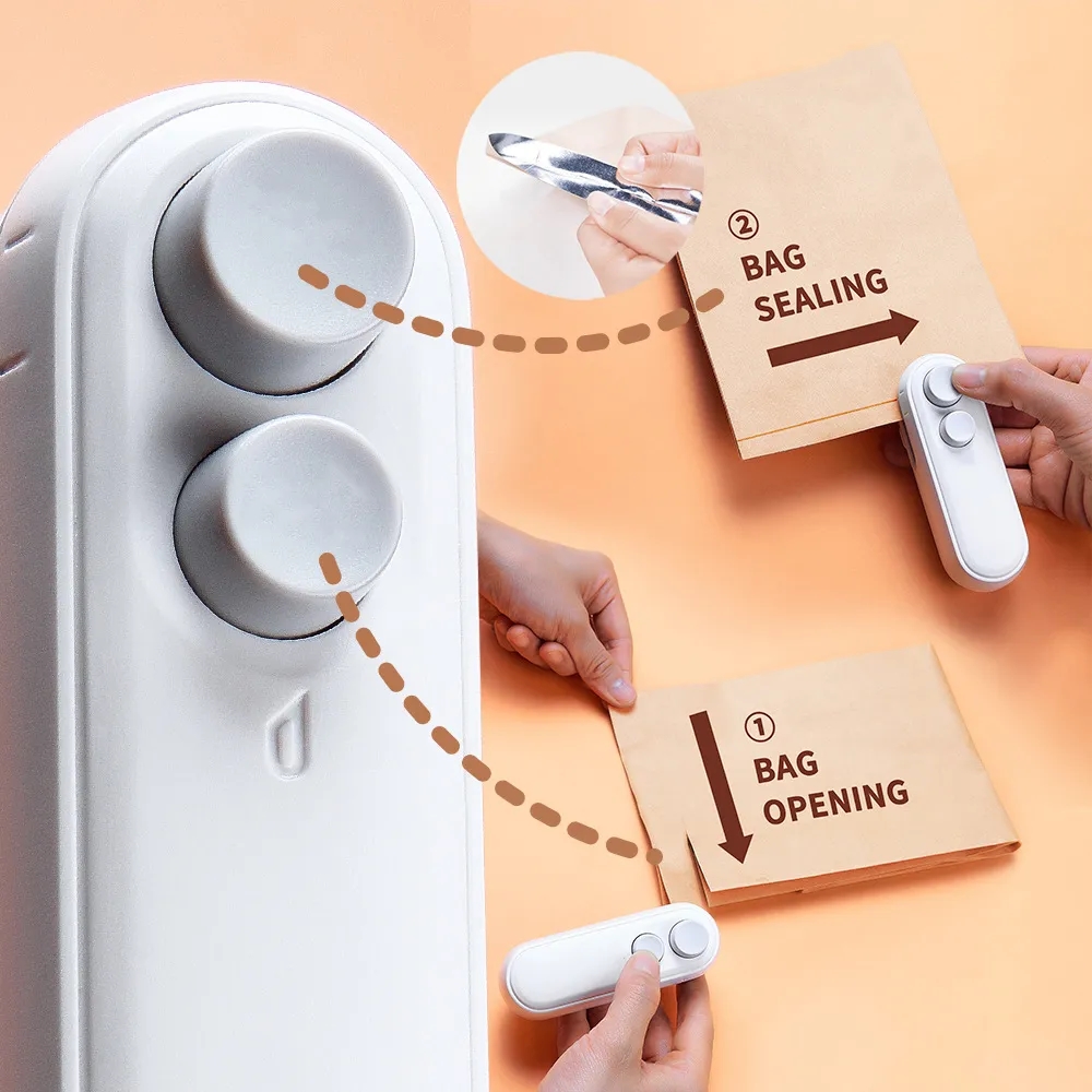 Mini Portable USB Rechargeable Snack Sealer with Opener