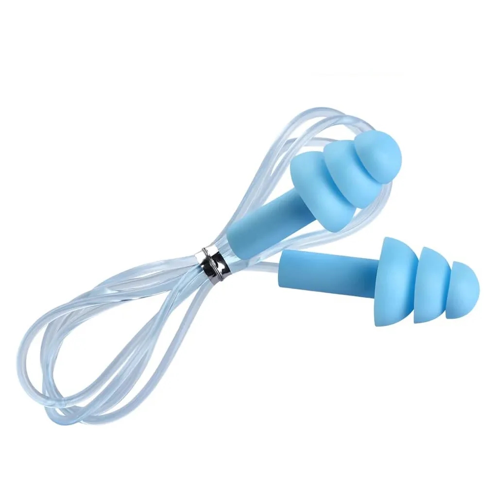 Reusable Soft Silicone Ear Plugs w/ Case and Cord