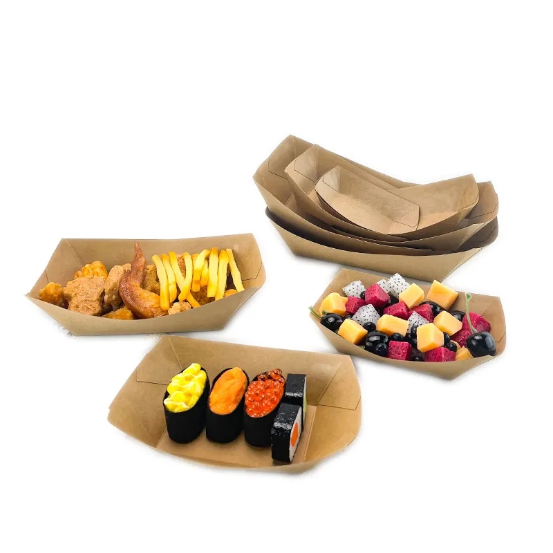 9x6 inch Disposable Kraft Paper Boat Tray