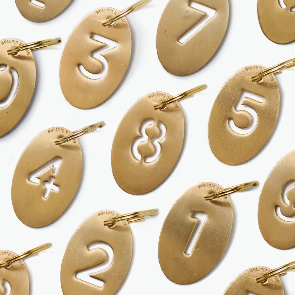 Oval Copper Vintage Keychain Lucky Numbers