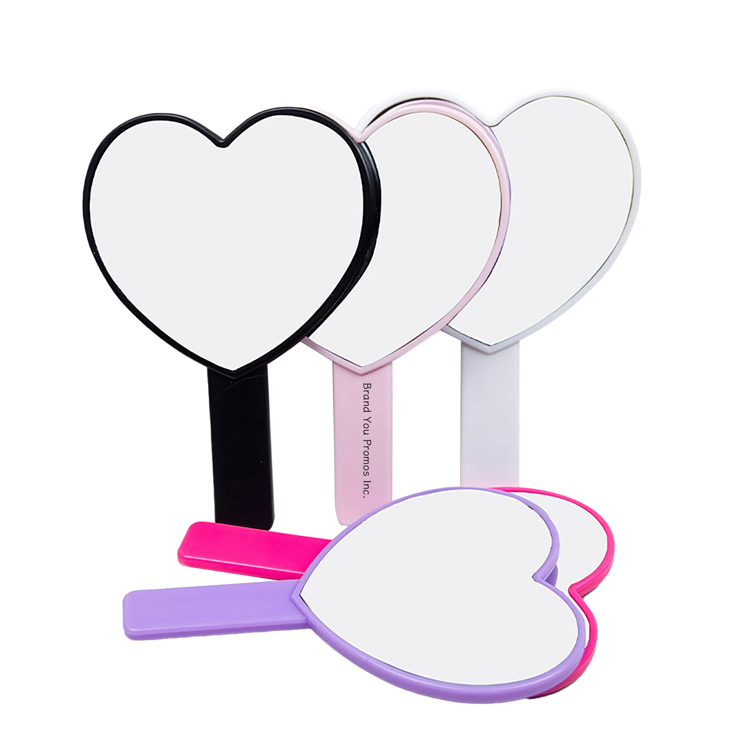 Heart-Shaped Handheld Makeup Mirror for Girls