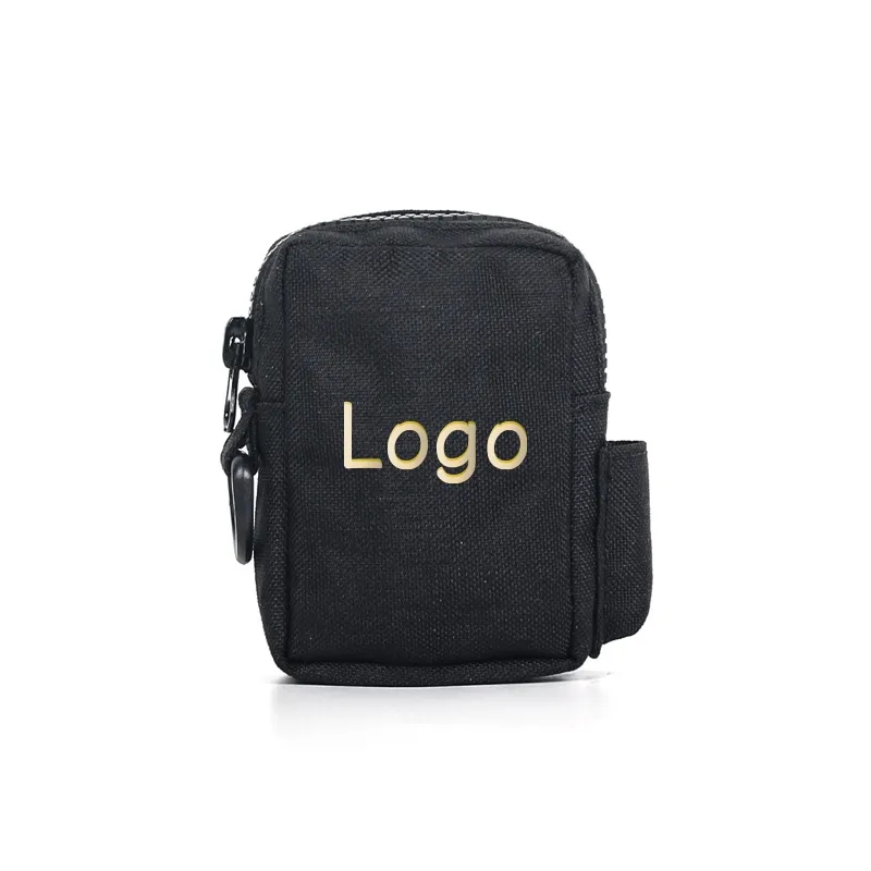 Compact Zippered Nylon Waist Storage Pouch