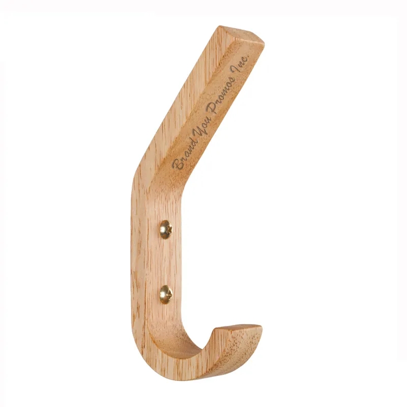 Versatile Rustic Natural Wood Wall Mounted J Shape Hooks
