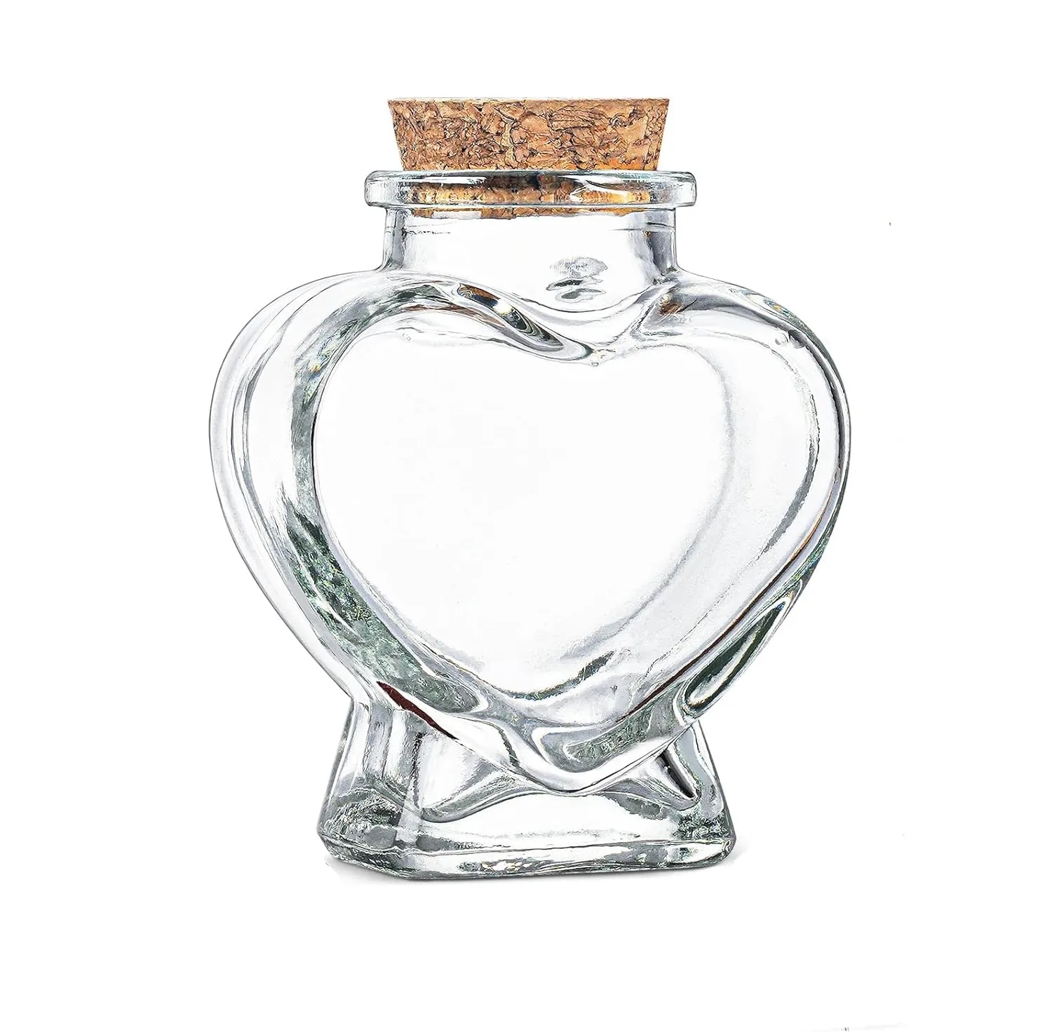 Romantic 3 oz Heart-Shaped Glass Favor Jars with Corks