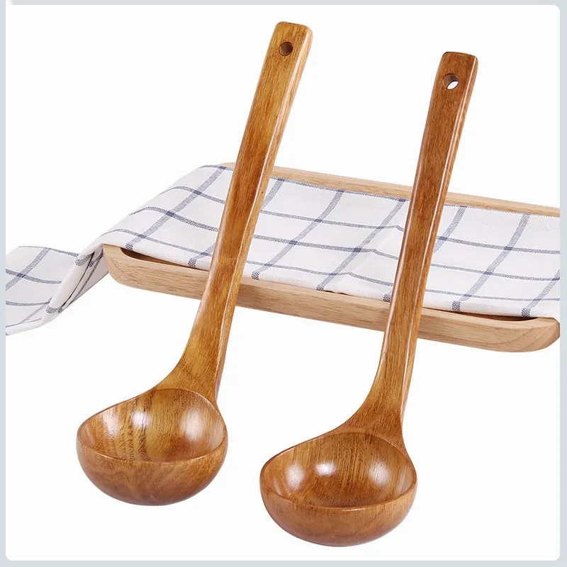 Natural Wooden Ladle for Cooking and Serving - 11 Inches