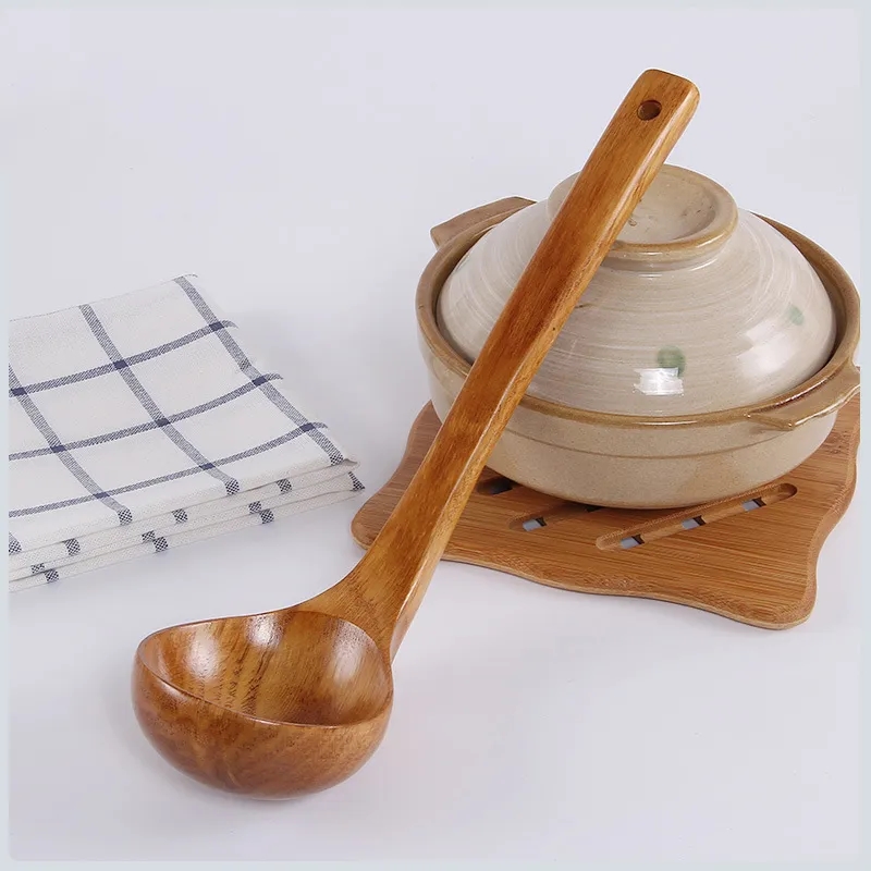 Natural Wooden Ladle for Cooking and Serving - 11 Inches