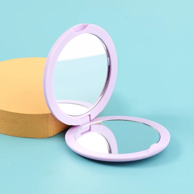 Mini Foldable Round Travel Makeup Mirror w/ Dual Views