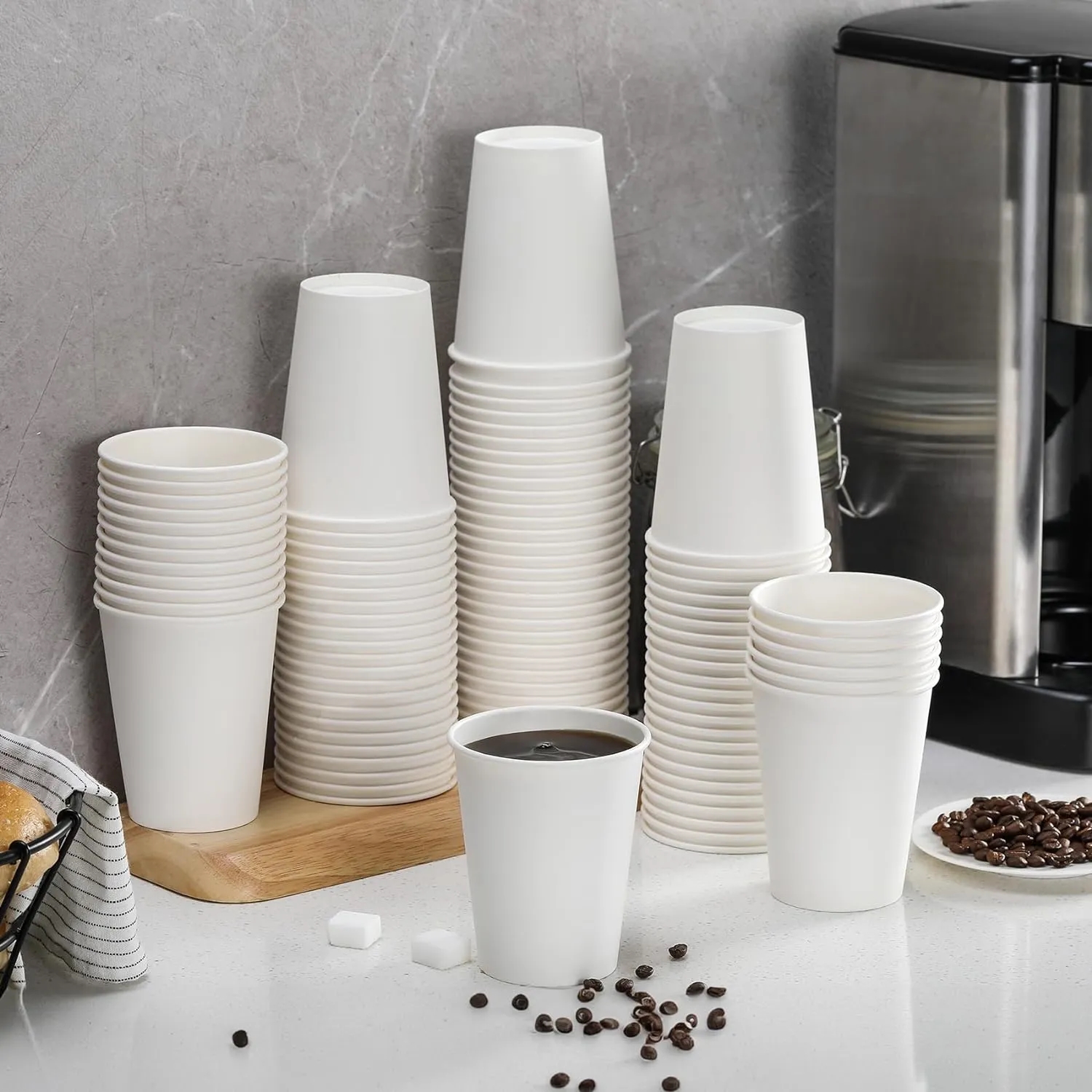12 oz Disposable Paper Cups for Hot and Cold Beverages