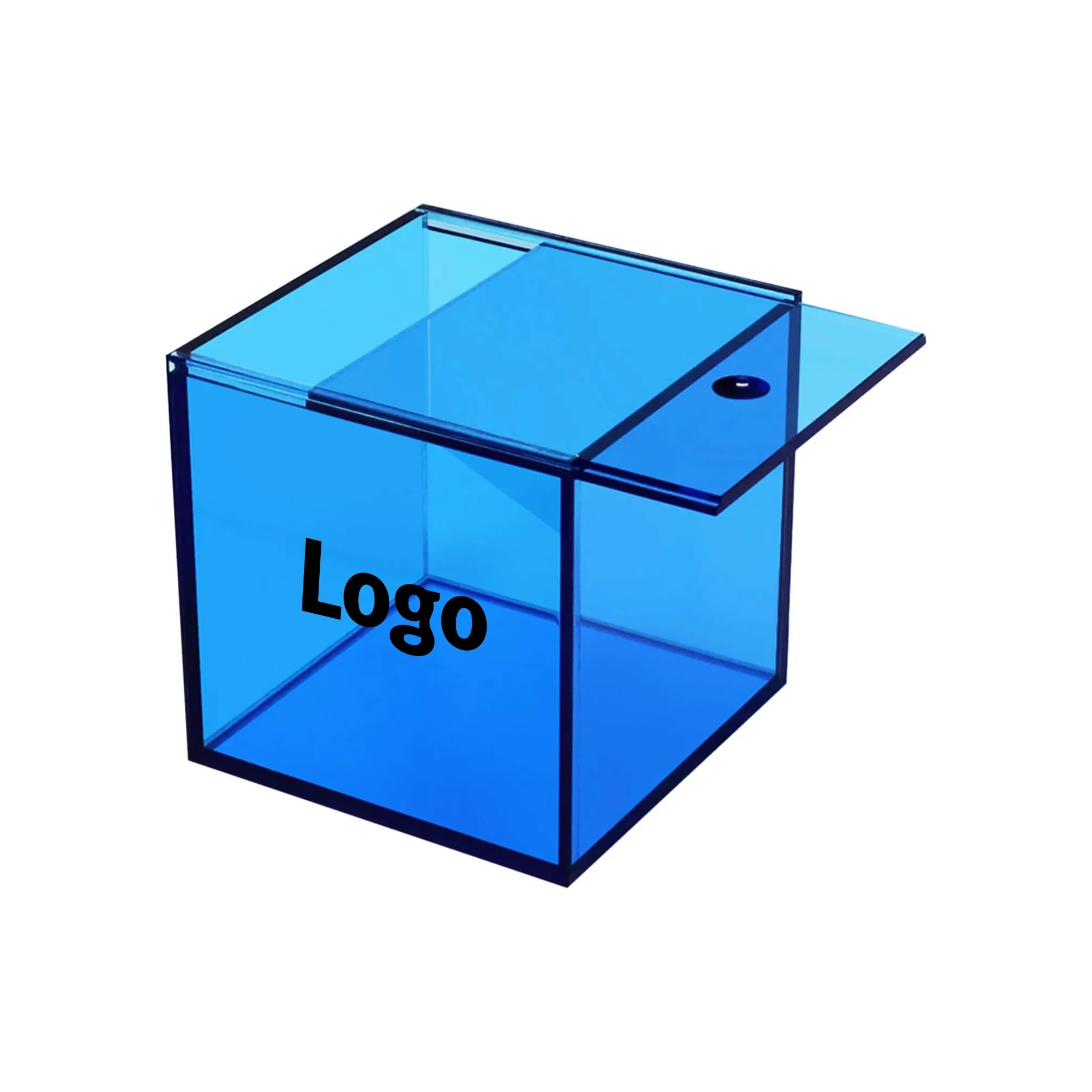 8 Inch Square Acrylic Organizer Box with Glide Lid
