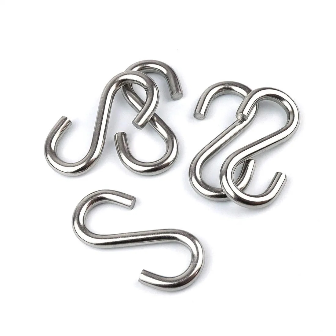 Heavy Duty 304 Stainless Steel S Hooks - 3.2 Inch, 5/16 Inch