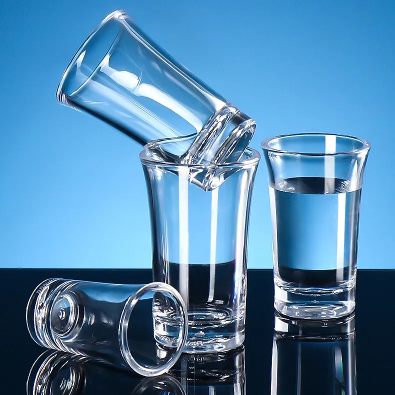 1 OZ Clear Cone-Shaped Plastic Shot Glasses with Heavy Base