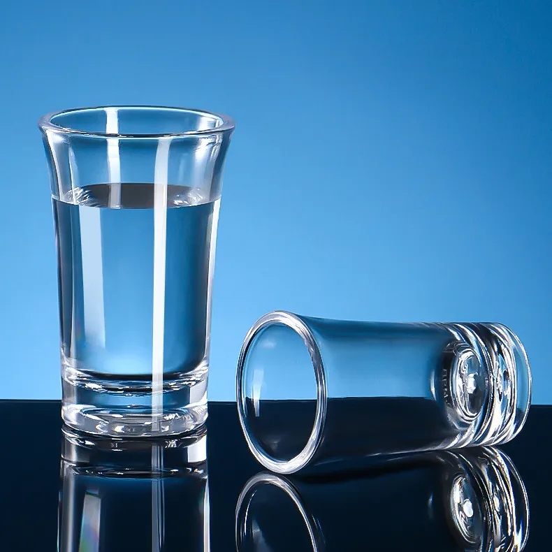 1 OZ Clear Cone-Shaped Plastic Shot Glasses with Heavy Base