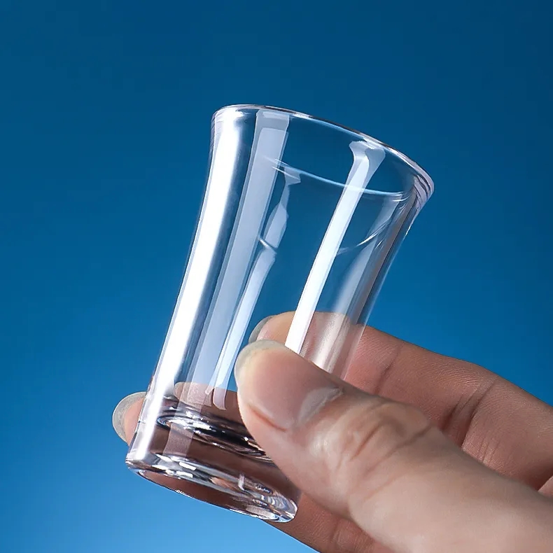 1 OZ Clear Cone-Shaped Plastic Shot Glasses with Heavy Base