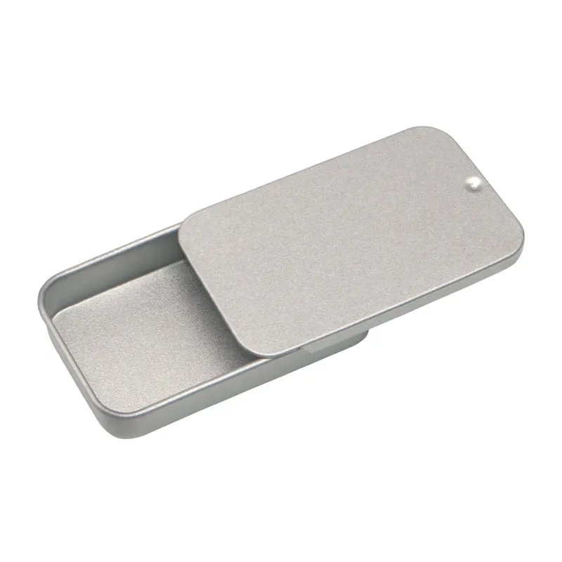 Mini Tin Box Candy Pill Cas Bin Jar Organizer w/ Slide Top