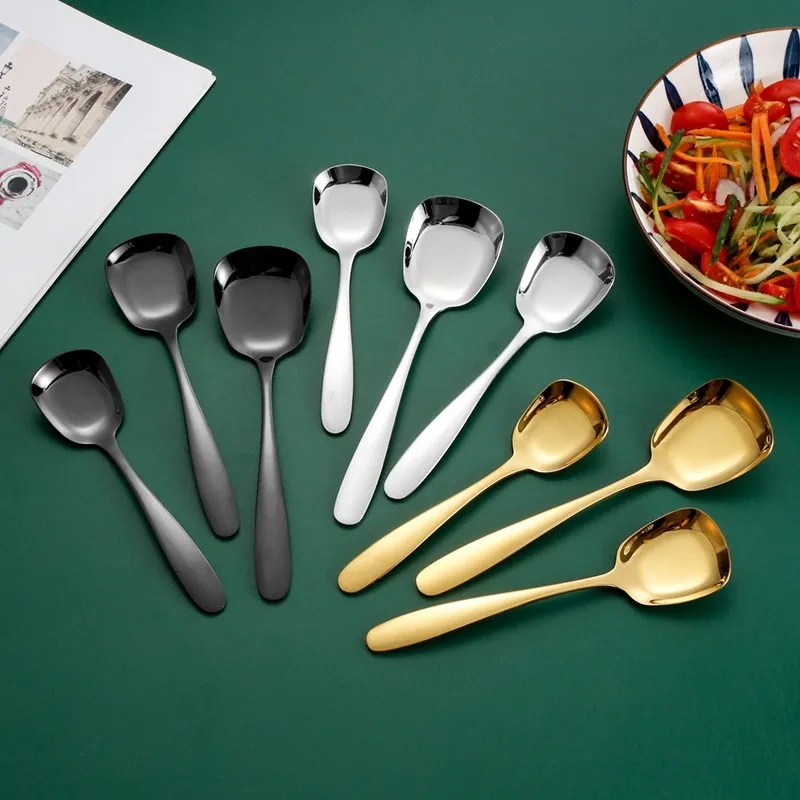 18/10 Stainless Steel Square Head Dessert & Multi-Use Spoons