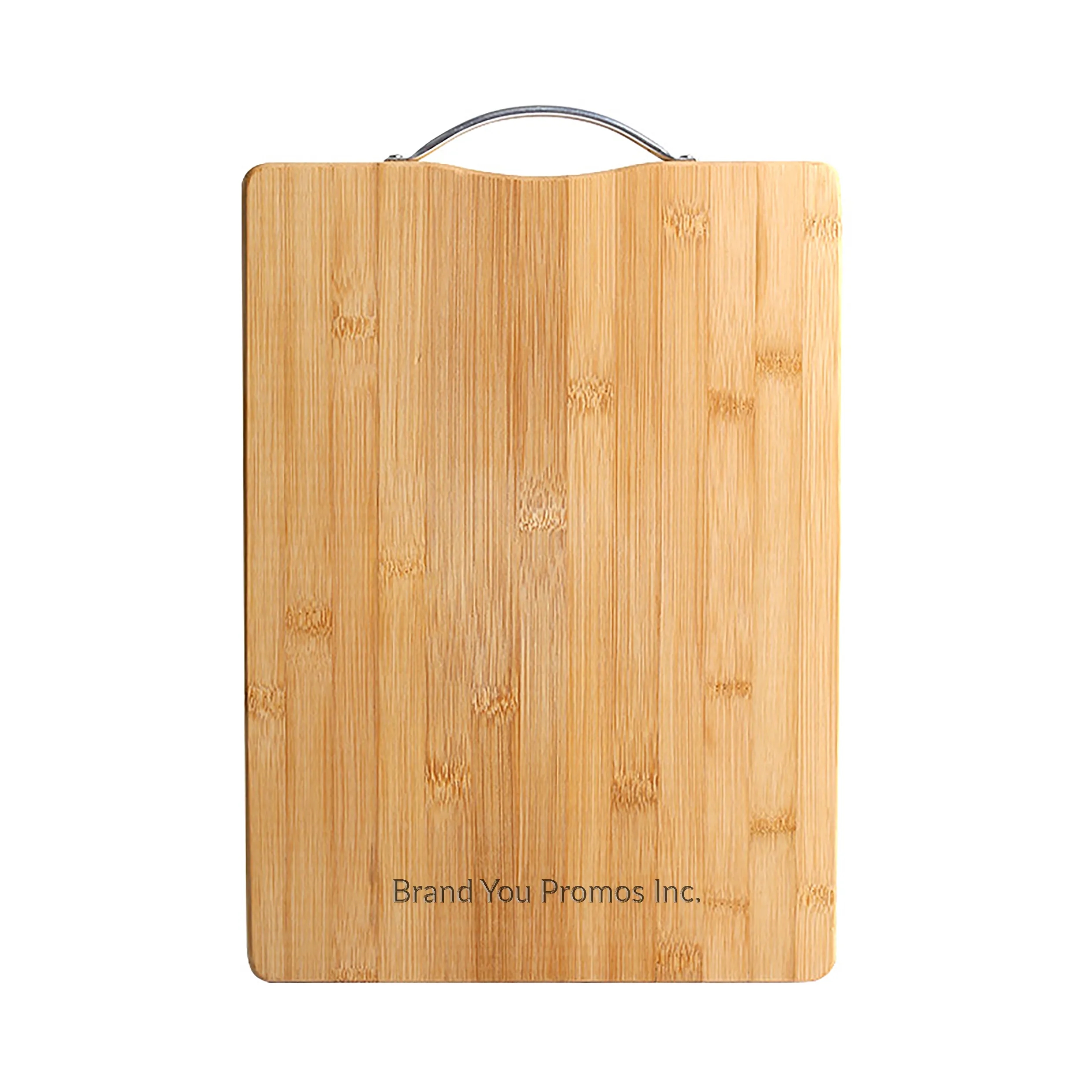 16x12" Natural Bamboo Board with Stainless Steel Handle