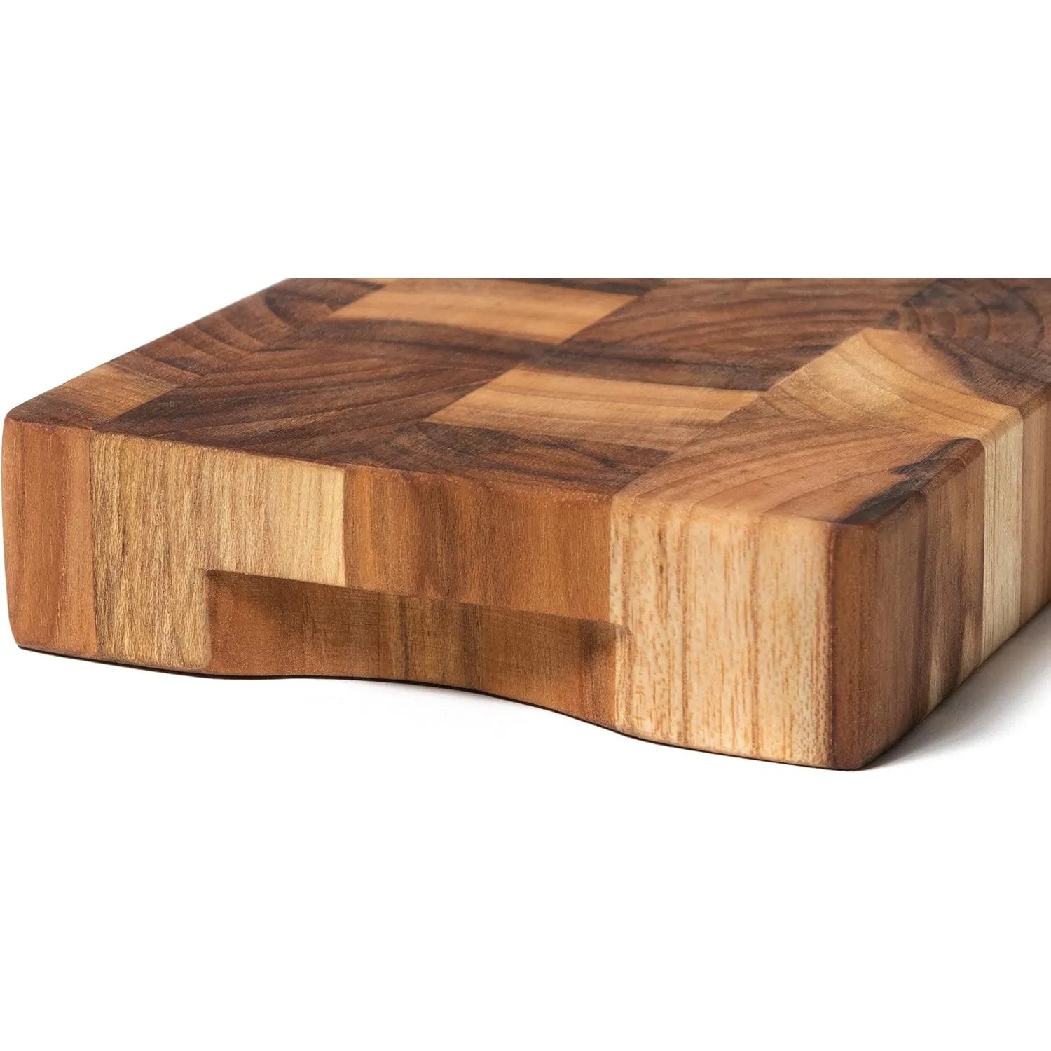 Mini Teak End Grain Board w/ Cut-out Handles, 4x6 inch