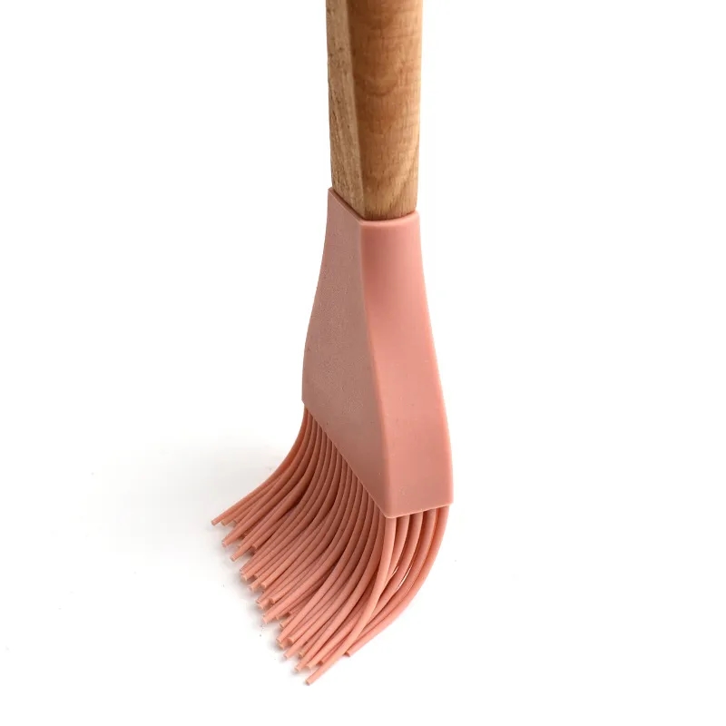 Heat-Resistant Silicone Basting Brushes with Wooden Handles
