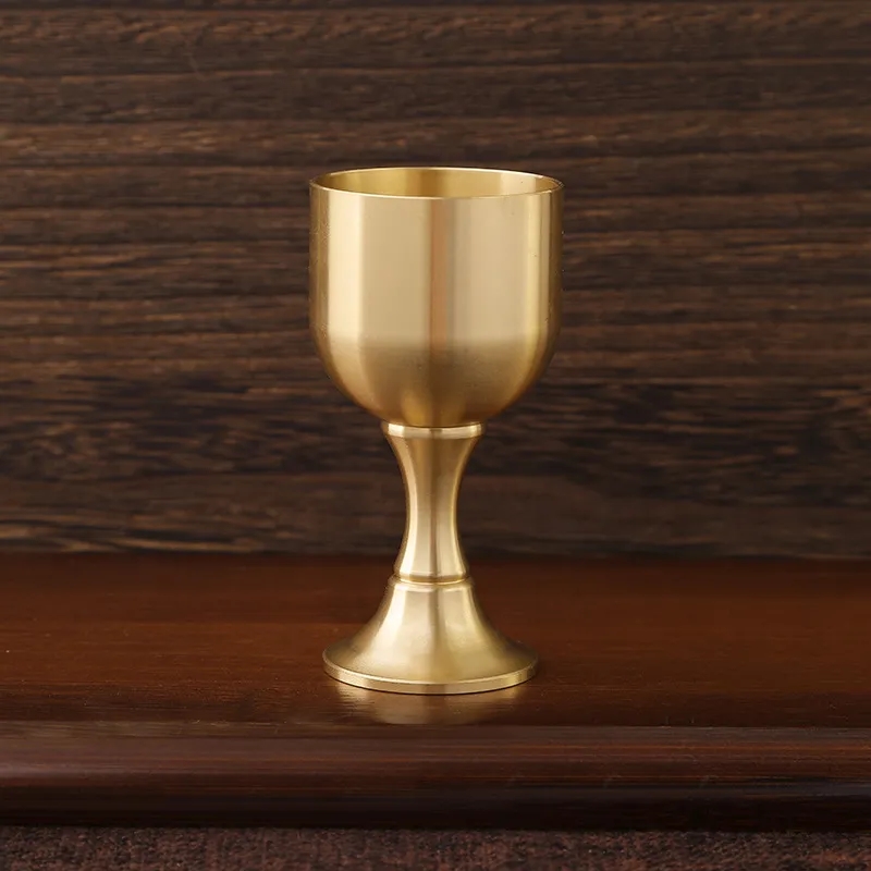 1 OZ Mini Brass Chalice Goblet for Church and Altar Decor