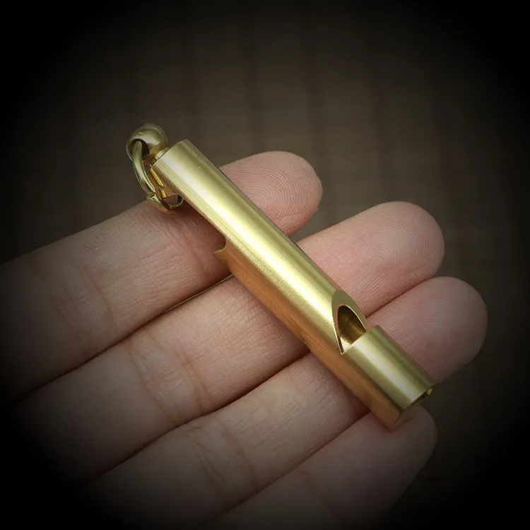Vintage Brass Keychain Whistle w/ Bottle Opener