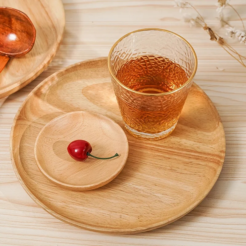 Minimalist Rubber Wood Dining Plate, 9 7/16 inch