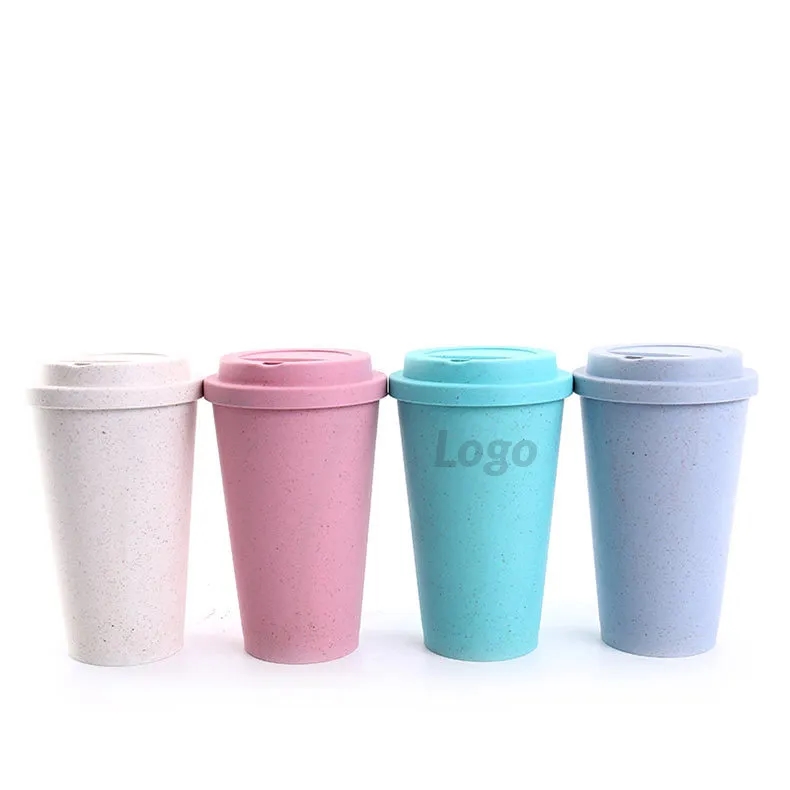 Sustainable Wheat Straw 12oz Travel Coffee Tumbler w/ Lid