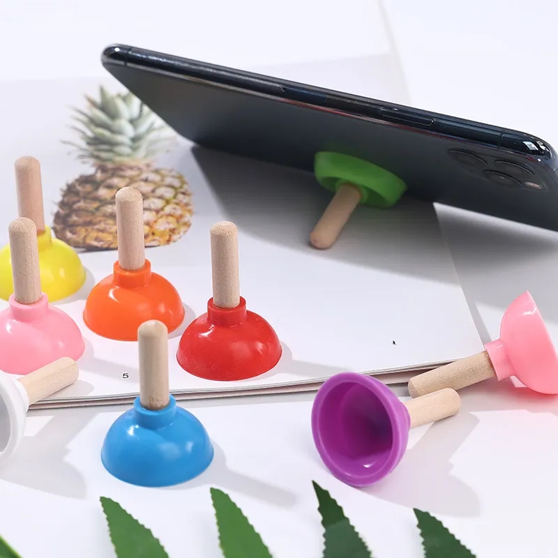 Colorful Mini Toilet Plunger Phone Holder Stand