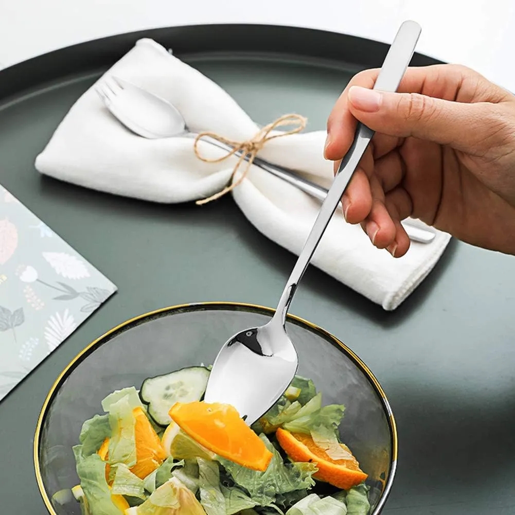 Multi-Use 18/10 Stainless Steel Long Handle Sporks, 7.4 Inch