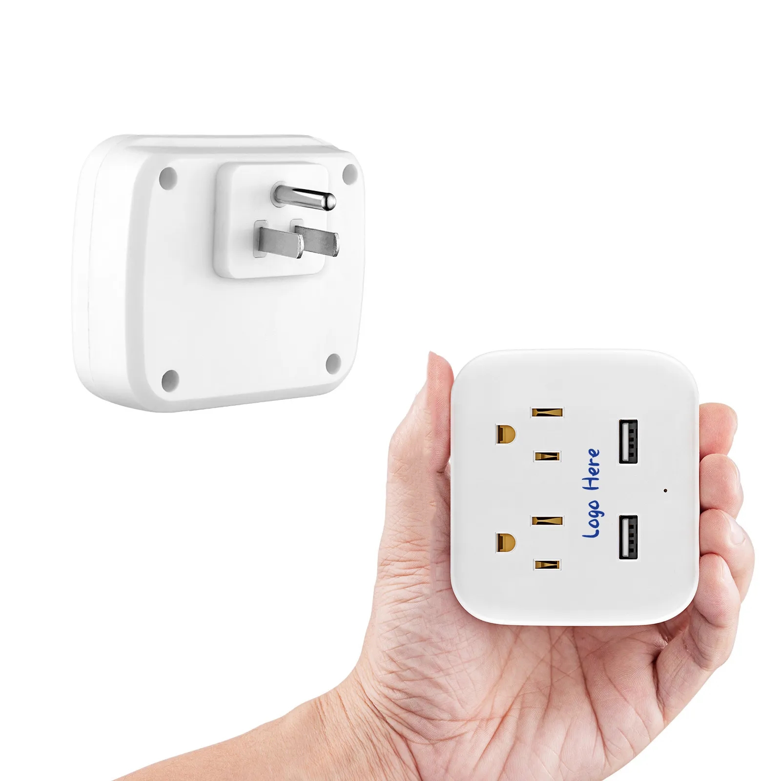 US Standard 2-Socket, 2-USB Converter Plug, 3000W Capacity