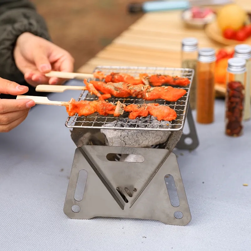 Stainless Foldable BBQ Grill & Camp Fire Pit
