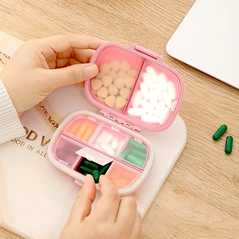 Weekly 8-Compartment Moisture-Proof Pill Organizer Box