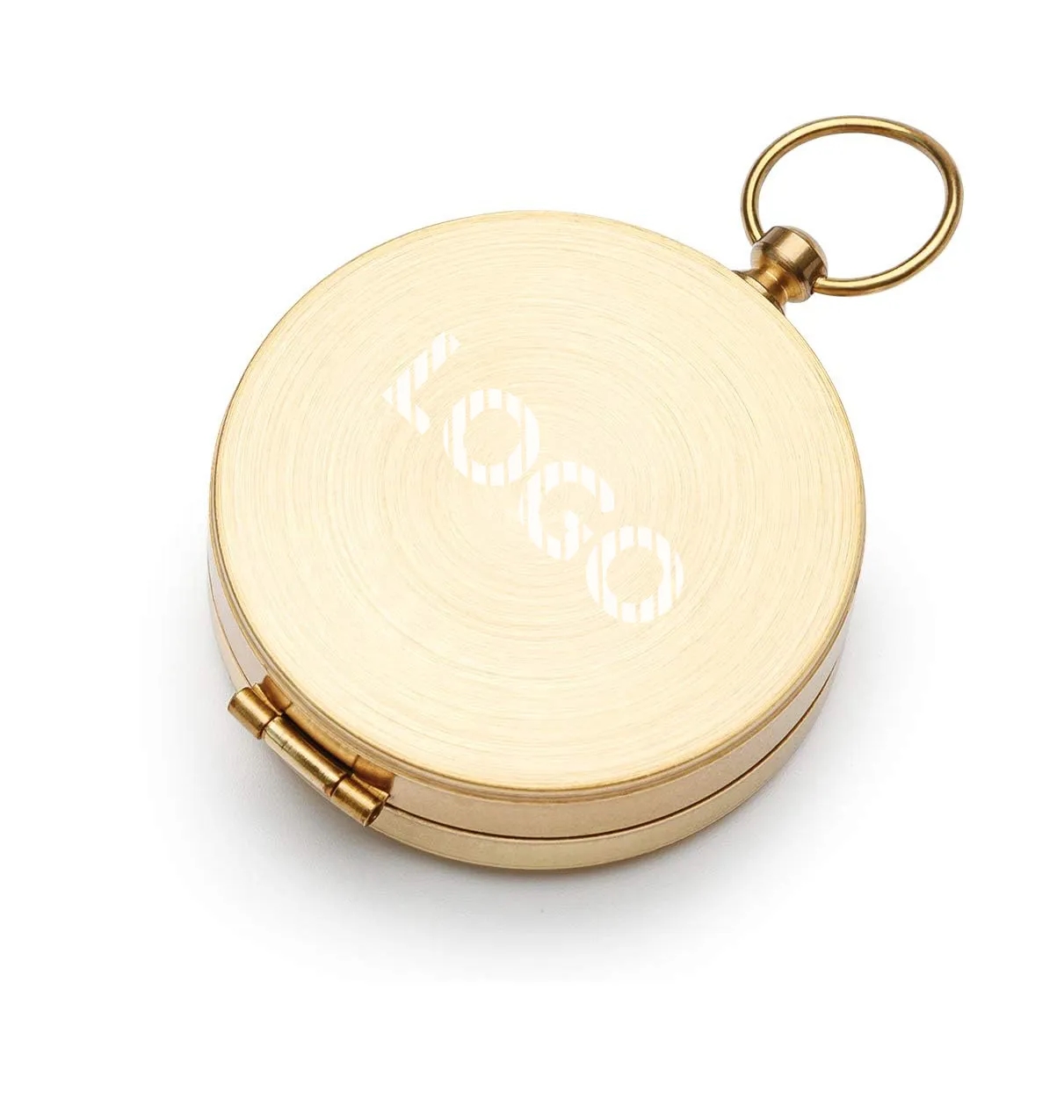Vintage Pocket Brass Flip-Cover Compass w/ Luminous Dial