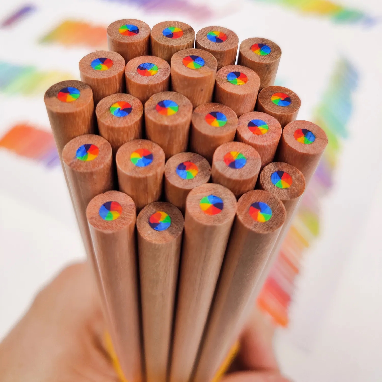 7-in-1 Colored Wood Rainbow Pencil for Creative Artwork