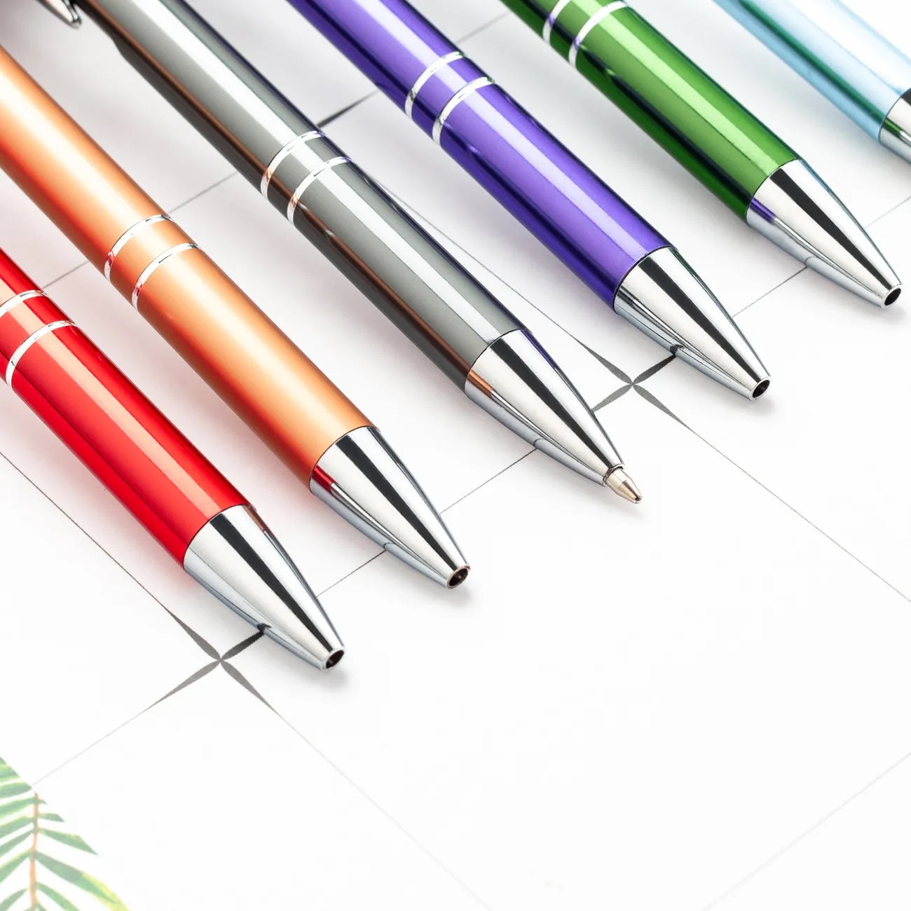 Metallic Push-Action Aluminum Ballpoint Pen with Clip